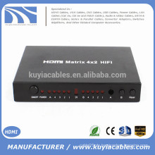 4 in 2 out 4 * 2 HDMI Matrix mit Fernbedienung Konverter